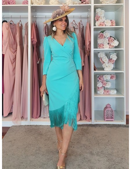 [Vestidos de fiesta cortos] - VESTIDO DE FIESTA ABBY MANGA LARGA