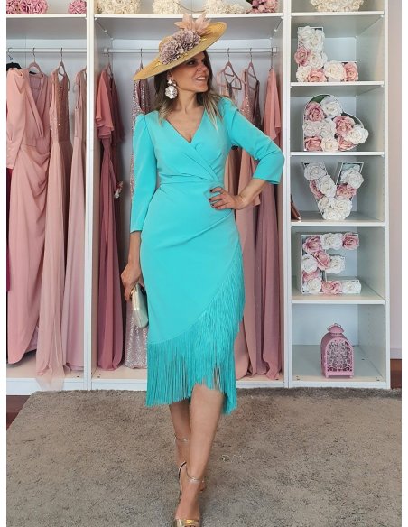 [Vestidos de fiesta cortos] - VESTIDO DE FIESTA ABBY MANGA LARGA