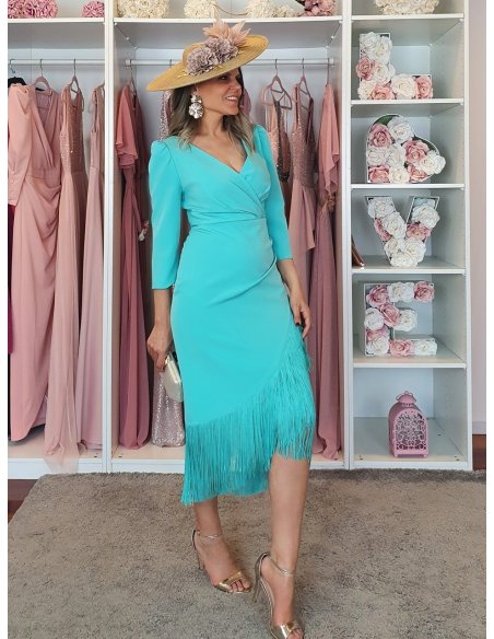 [Vestidos de fiesta cortos] - VESTIDO DE FIESTA ABBY MANGA LARGA