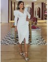 [Vestidos de fiesta cortos] - VESTIDO DE FIESTA BLANCO ROCÍO