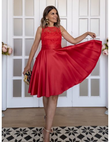 [Vestidos de fiesta cortos] - VESTIDO DE FIESTA CHANTAL LISO
