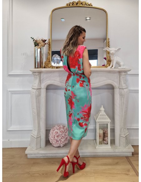 [Vestidos de fiesta cortos] - VESTIDO DE FIESTA CLARISA ESTAMPADO