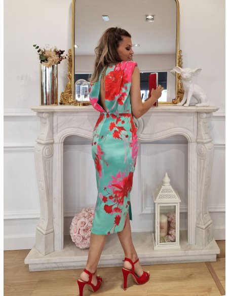 [Vestidos de fiesta cortos] - VESTIDO DE FIESTA CLARISA ESTAMPADO