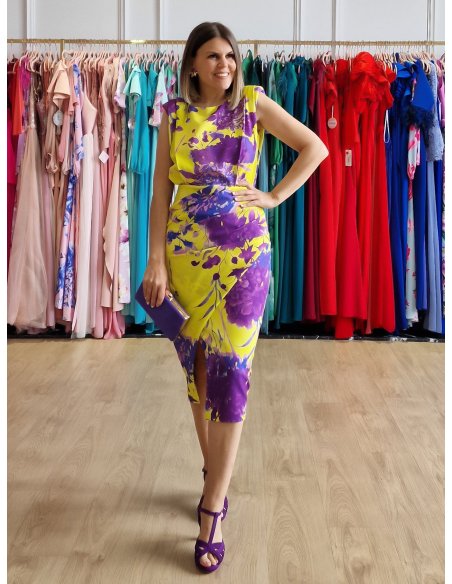 [Vestidos de fiesta cortos] - VESTIDO DE FIESTA CLARISA ESTAMPADO