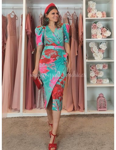[Vestidos de fiesta cortos] - VESTIDO DE FIESTA ROCÍO SUMMER ESTAMPADO