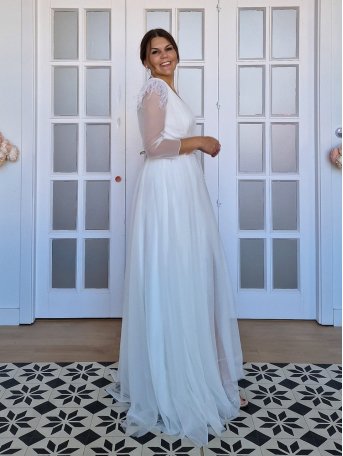 VESTIDO DE NOVIA PALMIRA MANGA 2