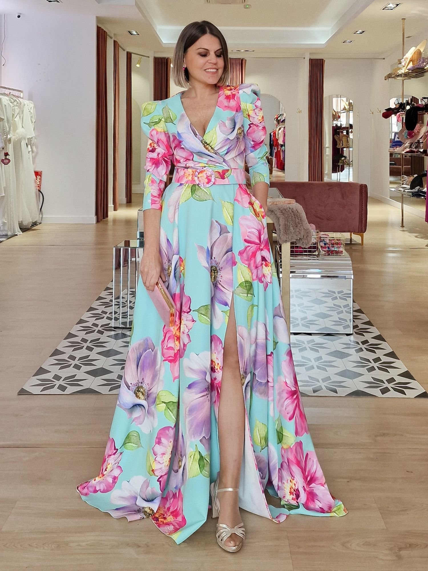 Estampado Faldas Largas Flores Fiesta Falda Fiesta De Vuelo Larga