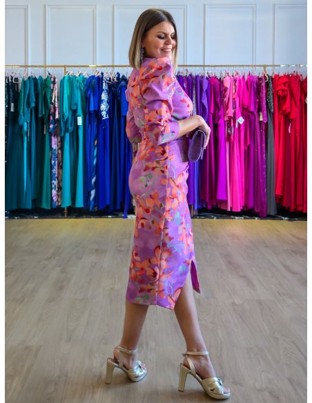 [Vestidos de fiesta cortos] - VESTIDO DE FIESTA ROCÍO ESTAMPADO