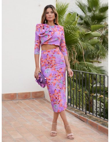 Outfit Falda Vestido Falda Y Crop Top CONJUNTO DE FIESTA ALEX