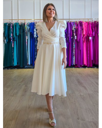 [Vestidos de fiesta cortos] - VESTIDO DE FIESTA BLANCO VALERIA