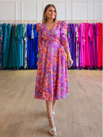 [Vestidos de fiesta cortos] - VESTIDO DE FIESTA VALERIA ESTAMPADO