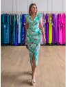 [Vestidos de fiesta cortos] - VESTIDO DE FIESTA PALMA ESTAMPADO