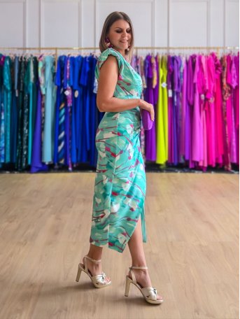 [Vestidos de fiesta cortos] - VESTIDO DE FIESTA PALMA ESTAMPADO 2