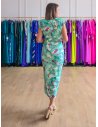 [Vestidos de fiesta cortos] - VESTIDO DE FIESTA PALMA ESTAMPADO