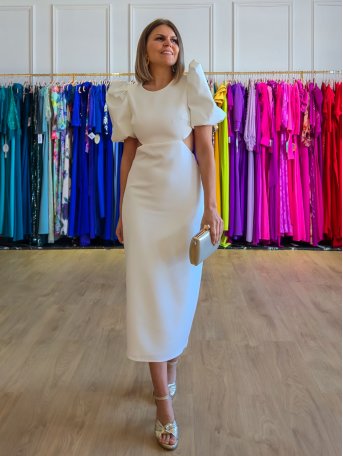 [Vestidos de fiesta cortos] - VESTIDO DE FIESTA BLANCO HUELVA