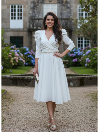 [Vestidos de fiesta cortos] - VESTIDO DE FIESTA BLANCO VALERIA