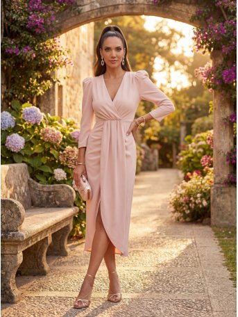 [Vestidos de fiesta cortos] - VESTIDO DE FIESTA ANTÍA LISO