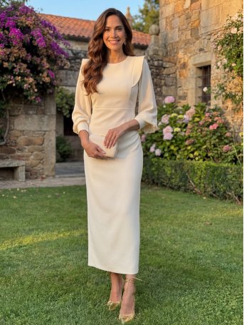 [Vestidos de fiesta cortos] - VESTIDO DE FIESTA ALMA BEIGE 2