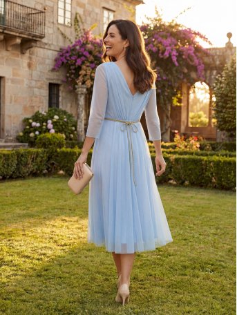 [Vestidos de fiesta cortos] - VESTIDO DE FIESTA EDURNE CORTO MANGA 2