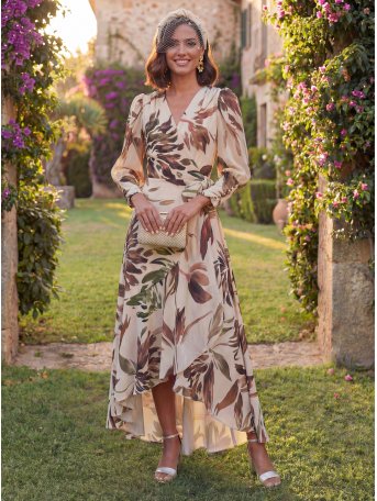 [Vestidos de fiesta cortos] - VESTIDO DE FIESTA MOGUER ESTAMPADO