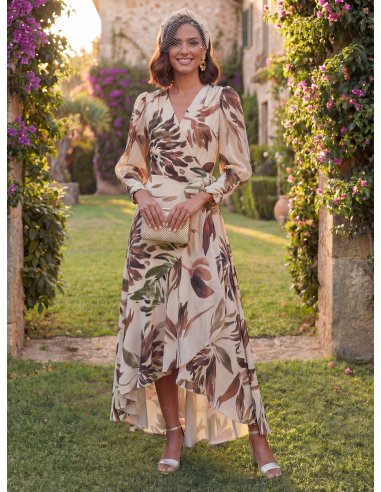[Vestidos de fiesta cortos] - VESTIDO DE FIESTA MOGUER ESTAMPADO