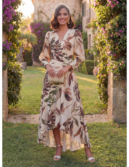[Vestidos de fiesta cortos] - VESTIDO DE FIESTA MOGUER ESTAMPADO