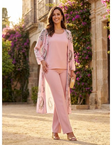 CONJUNTO TRES PIEZAS GABRIELA (TOP, PANTALÓN y KIMONO)