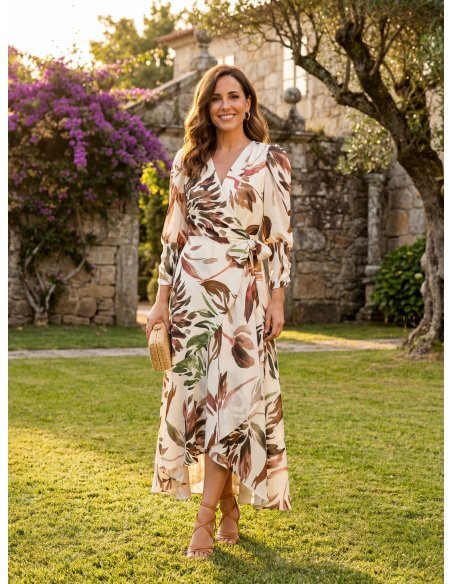 [Vestidos de fiesta cortos] - VESTIDO DE FIESTA MOGUER ESTAMPADO