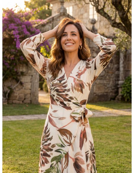 [Vestidos de fiesta cortos] - VESTIDO DE FIESTA MOGUER ESTAMPADO