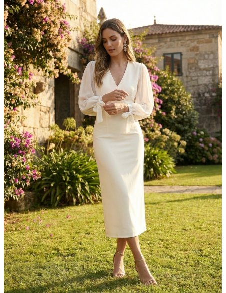 [Vestidos de fiesta cortos] - VESTIDO DE FIESTA CRUDO ALTEA