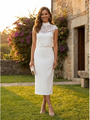 [Vestidos de fiesta cortos] - VESTIDO DE FIESTA BLANCO SANLÚCAR
