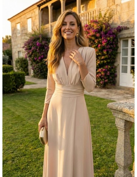 [Vestidos de fiesta cortos] - VESTIDO DE FIESTA CADAQUÉS BEIGE