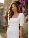 [Vestidos de fiesta cortos] - VESTIDO DE FIESTA MICAY BLANCO