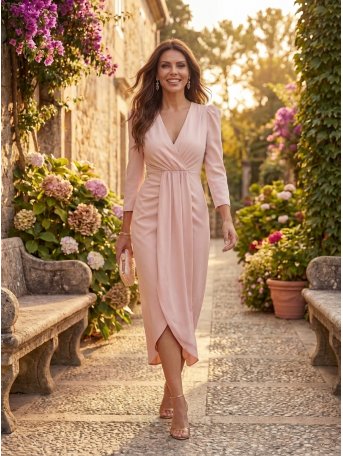 [Vestidos de fiesta cortos] - VESTIDO DE FIESTA ANTÍA LISO 2