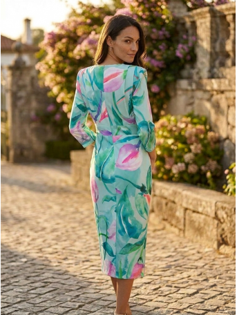 [Vestidos de fiesta cortos] - VESTIDO DE FIESTA PALMA ESTAMPADO 2