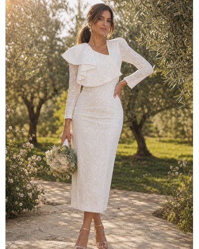 [Vestidos de fiesta cortos] - VESTIDO BLANCO NETTY
