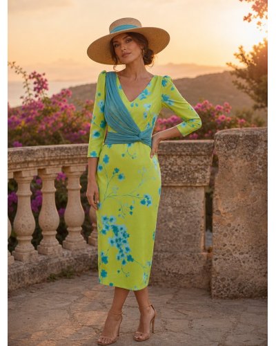 [Vestidos de fiesta cortos] - VESTIDO DE FIESTA CANDELA ESTAMPADO