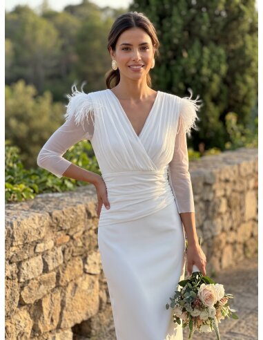 [Vestidos de fiesta cortos] - VESTIDO DE FIESTA BLANCO AFRA PICO
