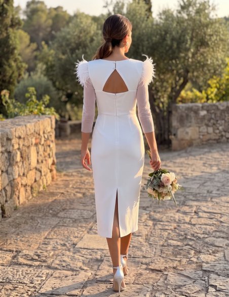 [Vestidos de fiesta cortos] - VESTIDO DE FIESTA BLANCO AFRA PICO