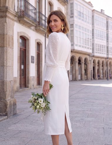 VESTIDO DE FIESTA BLANCO MONCADA PICO