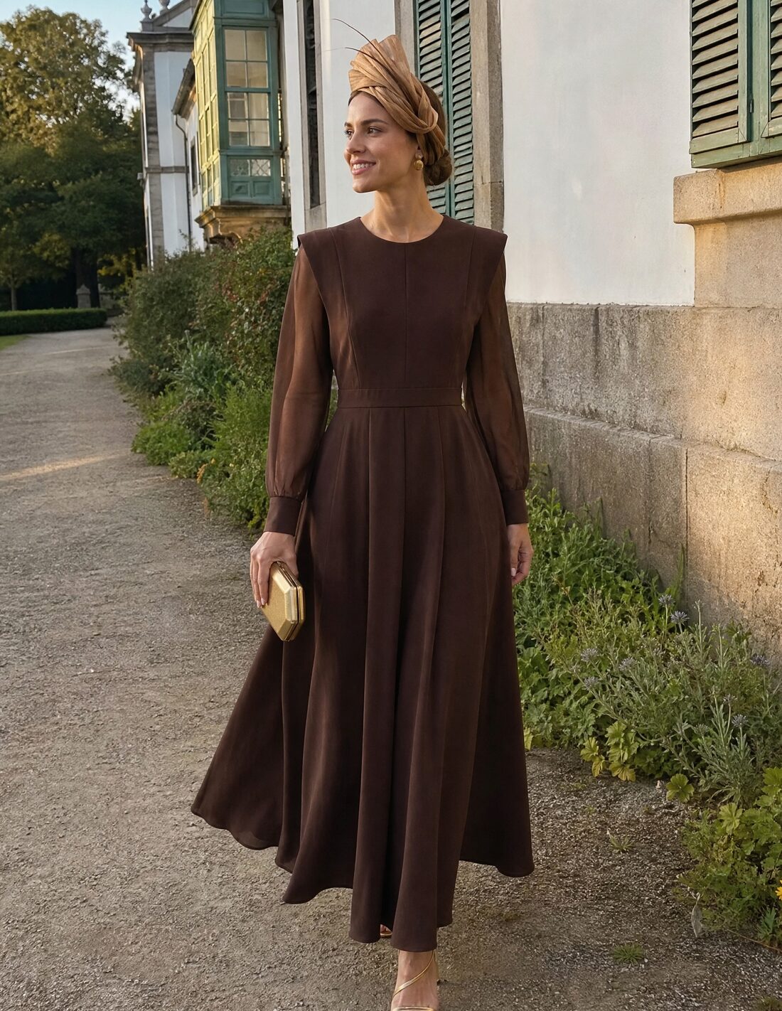Vestido de invitada de otoño